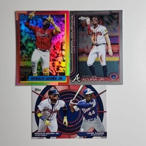 Ronald Acuna Jr 3 Card Baseball Lot
